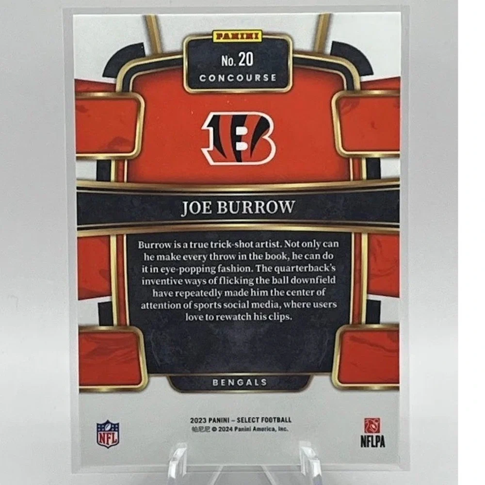 Joe Burrow Silver Prizm Concourse 2023 Panini Select 20 NFL Cincinnati Bengals